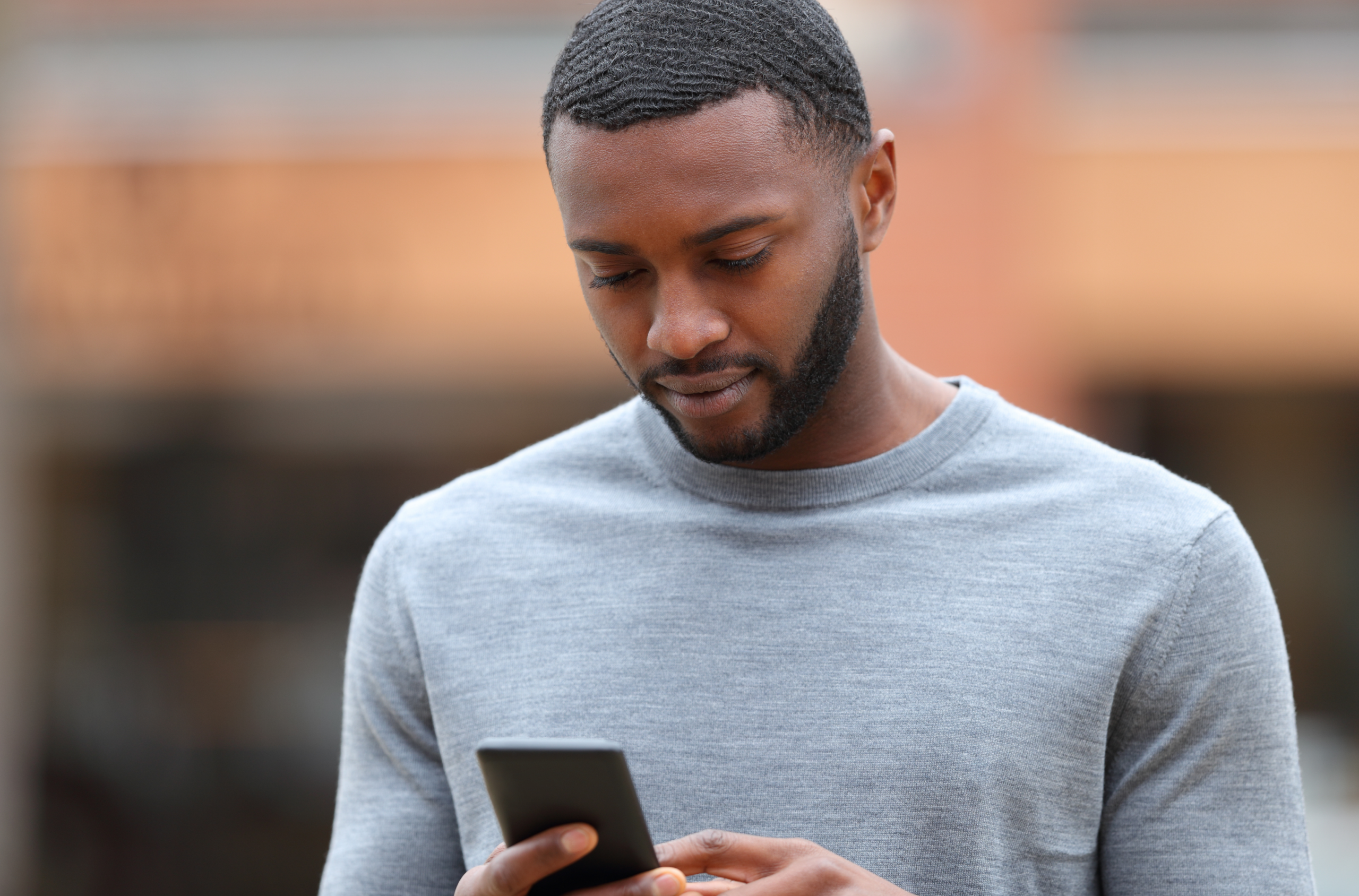 Resized young man on phone