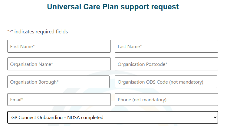 Professionals GP Connect | Universal Care Plan